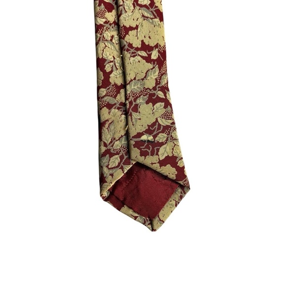 VALENTINO 90s Vintage Allover Floral Leaf Print Silk Tie Made In Italy - Picture 9 of 11